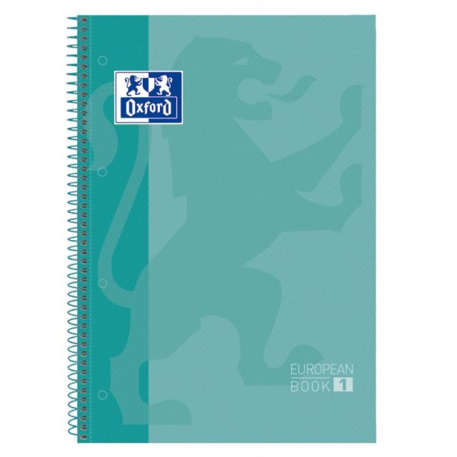 Oxford - Europeanbook 1 cuaderno y block A4+ 80 hojas Color menta 400040983 Pack 5 Unid