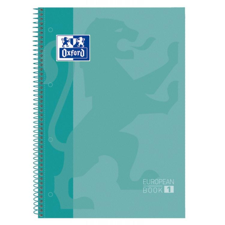 Oxford - Europeanbook 1 cuaderno y block A4+ 80 hojas Color menta 400040983 Pack 5 Unid