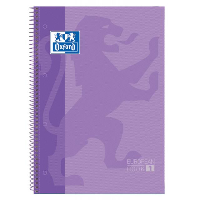 Oxford - Europeanbook 1 cuaderno y block A4 80 hojas Púrpura 100430201 Pack 5 Unid