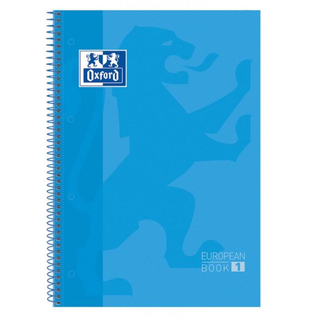 Oxford - Europeanbook 1 cuaderno y block A4+ 80 hojas Azul 400028276 Pack 5 Unid