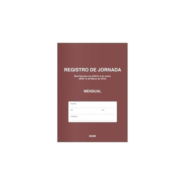DOHE - DOHE LIBRO DE REGISTRO DE JORNADA A4 MENSUAL 12 MESES 16 PÁGINAS -5U-