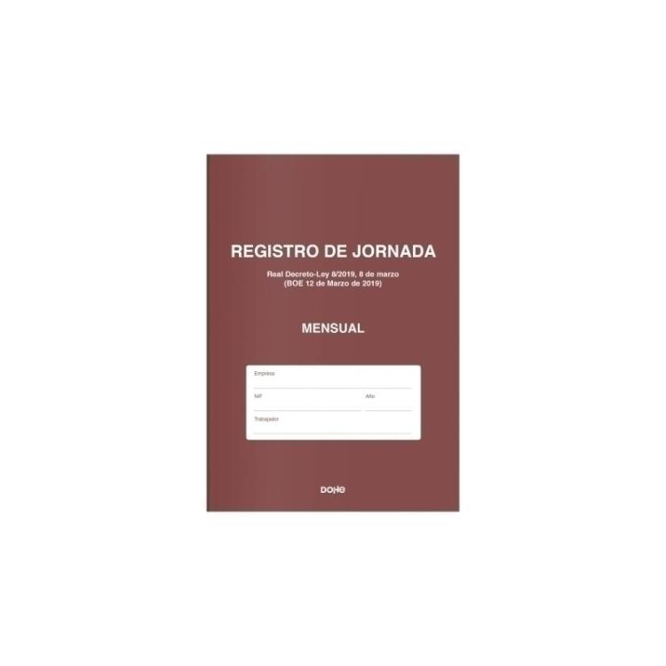 DOHE - DOHE LIBRO DE REGISTRO DE JORNADA A4 MENSUAL 12 MESES 16 PÁGINAS -5U-