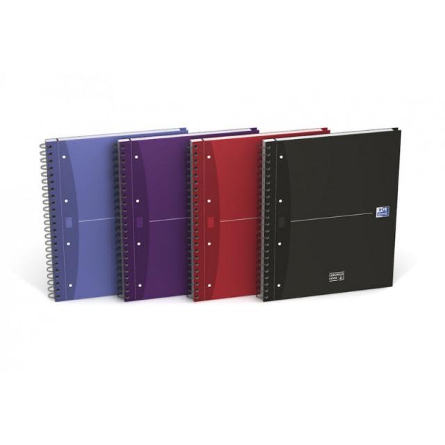 Oxford - 100104738 cuaderno y block A4 Púrpura, Azul, Rojo, Negro- Pack de 5 unidades 100104738