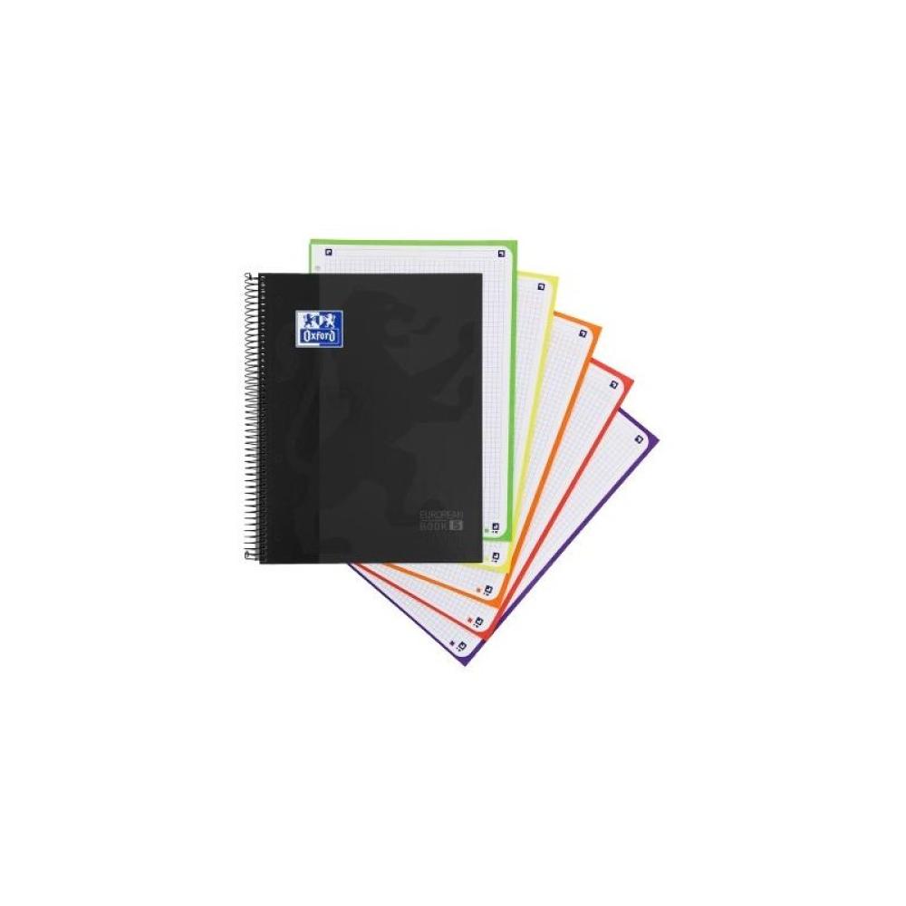 Oxford - CUADERNO EUROPEANBOOK 5 SCHOOL CLASSIC A4+ T.EXTRADURA 120H 5X5 COLOR NEGRO OXFORD - Pack de 5 Unidades - 400158600