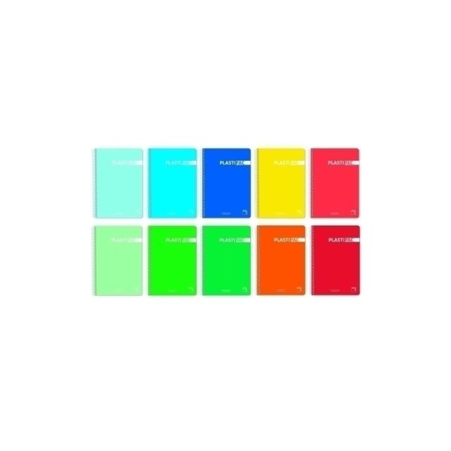 Pacsa - CUADERNO PLASTIPAC 90 GRS. TAPA POLIPROPILENO 4º 80 HOJAS C.46 CON MARGEN SURTIDO PACSA - Pack de 5 unidades - 16565 - C