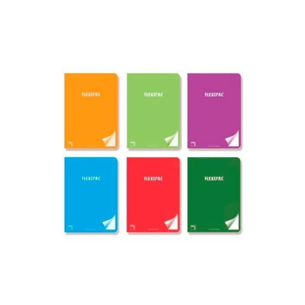 Pacsa - PACSA LIBRETA FLEXIPAC A4 48H 90GR 8X8 TAPAS PP TRANSLÚCIDO FLEXIBLE PACK 6 C/SURTIDOS - Color no elegible