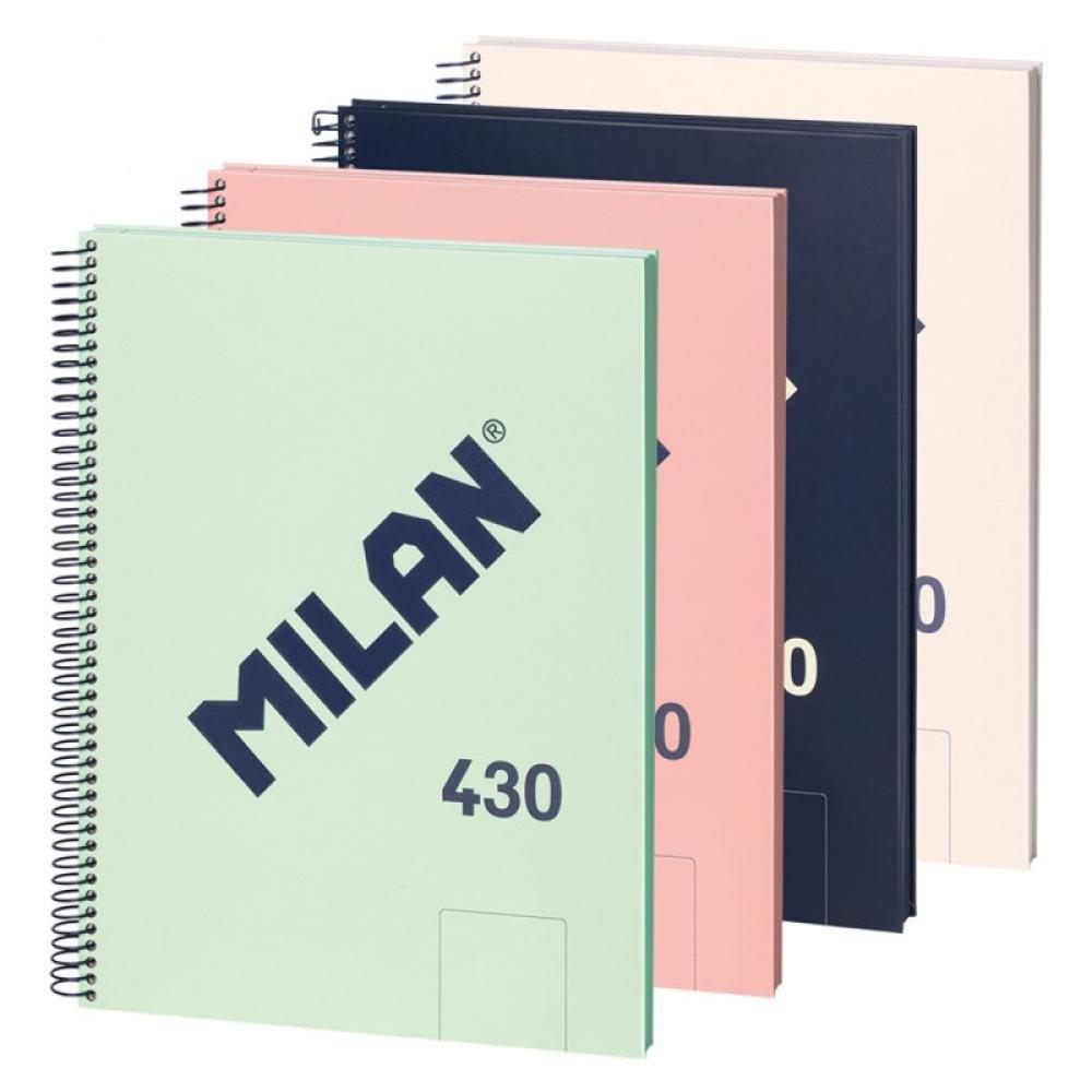 Milan - 57141E80X4 cuaderno y block A4 80 hojas Beige, Azul, Verde, Rosa - Surtido pack de 4