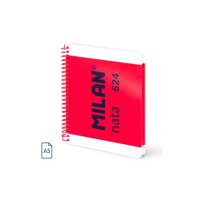 Milan - BLOC MILAN NATA 624 A5 80h LISO ROSA - Pack de 3 unidades