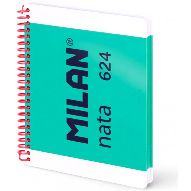 Milan - 57053E80GR cuaderno y block A5 80 hojas Verde, Blanco 57053E80GR - Pack de 3 unidades