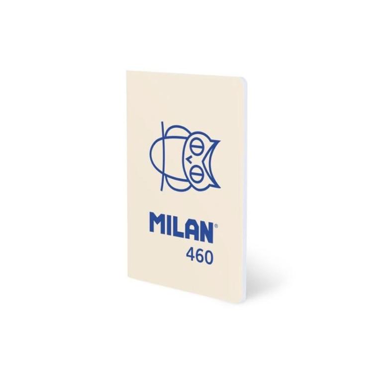 Milan - MILAN LIBRETA GRAPADA A5 24H PAPEL BLANCO 95GR LISO COLECCIÓN 460 SINCE 1918 BEIGE - Pack de 6 unidades