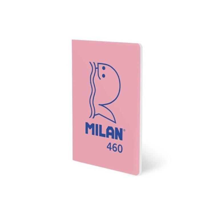 Milan - MILAN LIBRETA GRAPADA A5 24H PAPEL BLANCO 95GR LÍNEA 7MM COLECCIÓN 460 SINCE 1918 ROSA - Pack de 6 unidades