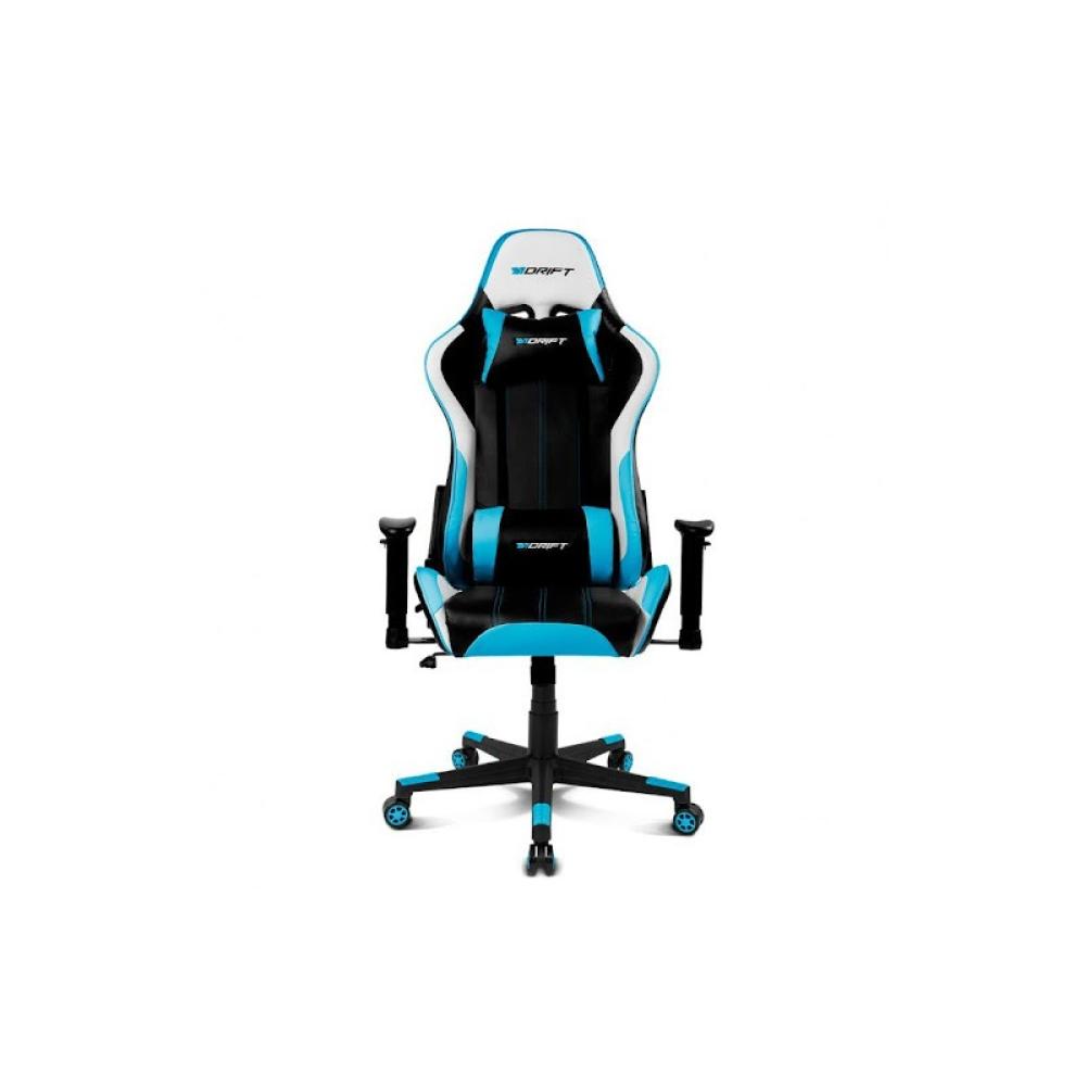 DRIFT - DR175 Silla para videojuegos universal Asiento acolchado Negro, Azul, Blanco
