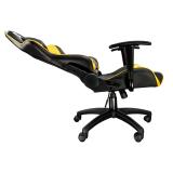TALIUS - Silla Gecko gaming negra/amarilla, brazos fijos, butterfly, base nylon, ruedas nylon, gas cla