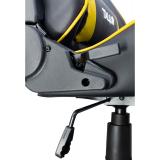 TALIUS - Silla Gecko gaming negra/amarilla, brazos fijos, butterfly, base nylon, ruedas nylon, gas cla