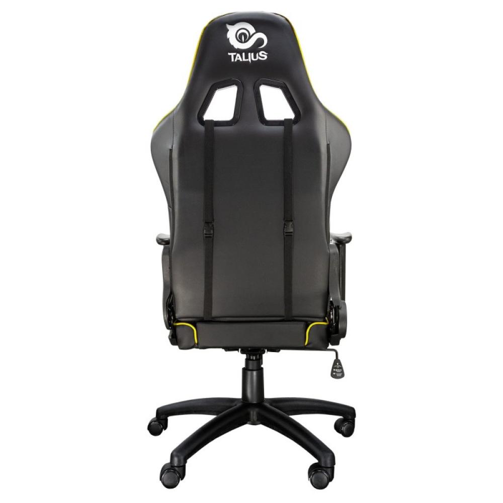 TALIUS - Silla Gecko gaming negra/amarilla, brazos fijos, butterfly, base nylon, ruedas nylon, gas cla