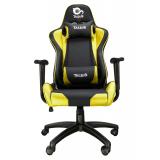 TALIUS - Silla Gecko gaming negra/amarilla, brazos fijos, butterfly, base nylon, ruedas nylon, gas cla