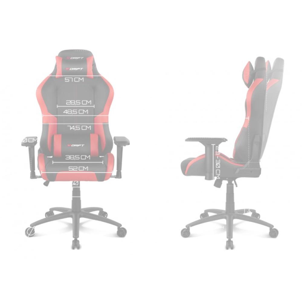 DRIFT - DR250 Silla para videojuegos de PC Asiento acolchado tapizado Negro, Carbono