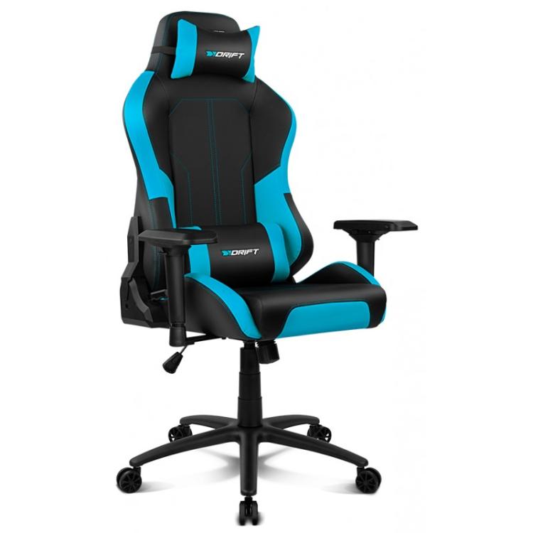 DRIFT - DR250 Silla para videojuegos de PC Asiento acolchado tapizado Negro, Azul