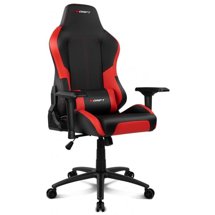 DRIFT - DR250 Silla para videojuegos de PC Asiento acolchado tapizado Negro, Rojo