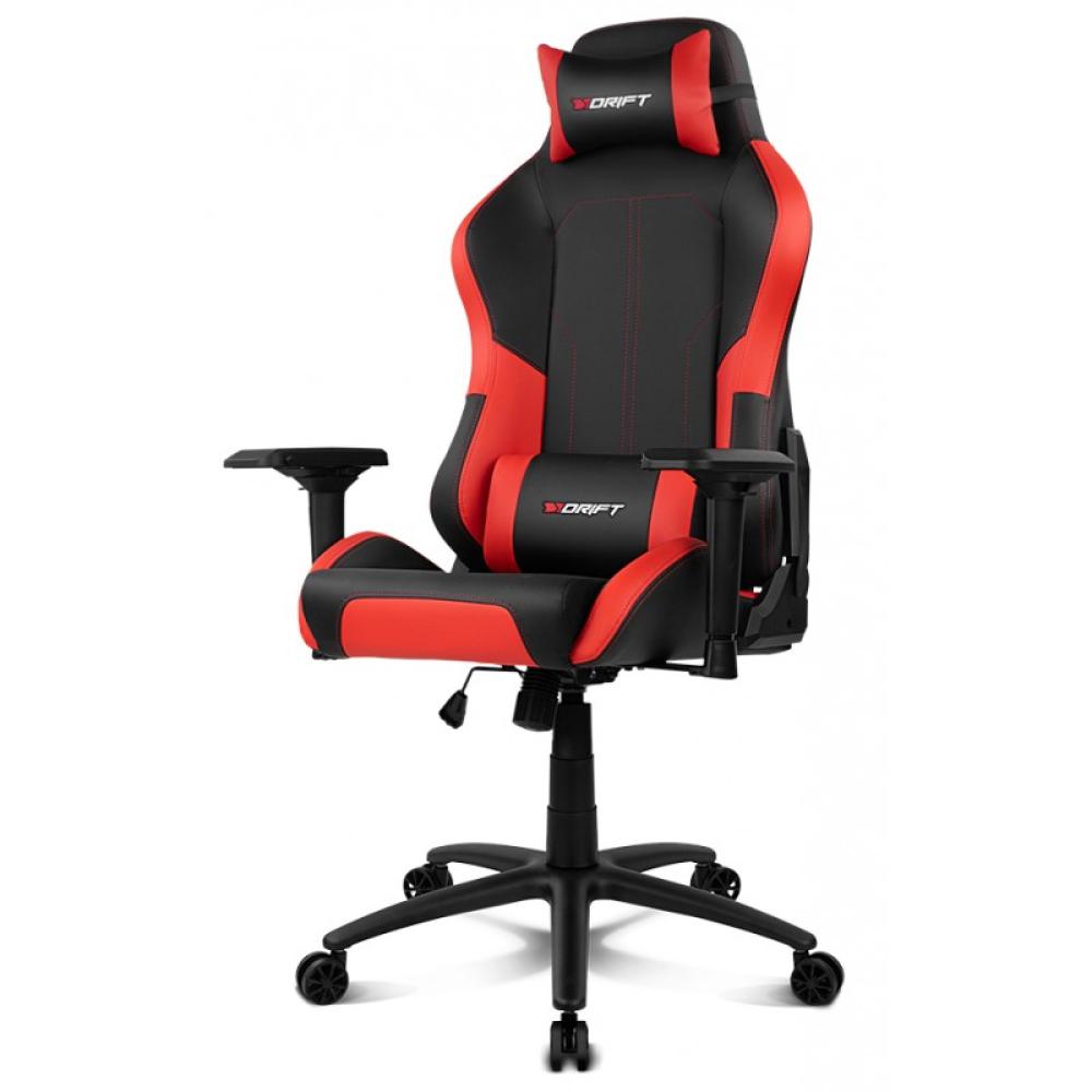 DRIFT - DR250 Silla para videojuegos de PC Asiento acolchado tapizado Negro, Rojo