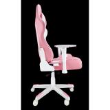 TALIUS - Silla Dragonfly gaming blanco/rosa 2D, butterfly, base nylon, ruedas 60mm nylon, gas clase 4,