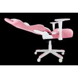 TALIUS - Silla Dragonfly gaming blanco/rosa 2D, butterfly, base nylon, ruedas 60mm nylon, gas clase 4,