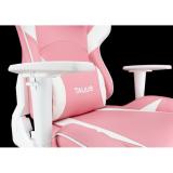 TALIUS - Silla Dragonfly gaming blanco/rosa 2D, butterfly, base nylon, ruedas 60mm nylon, gas clase 4,