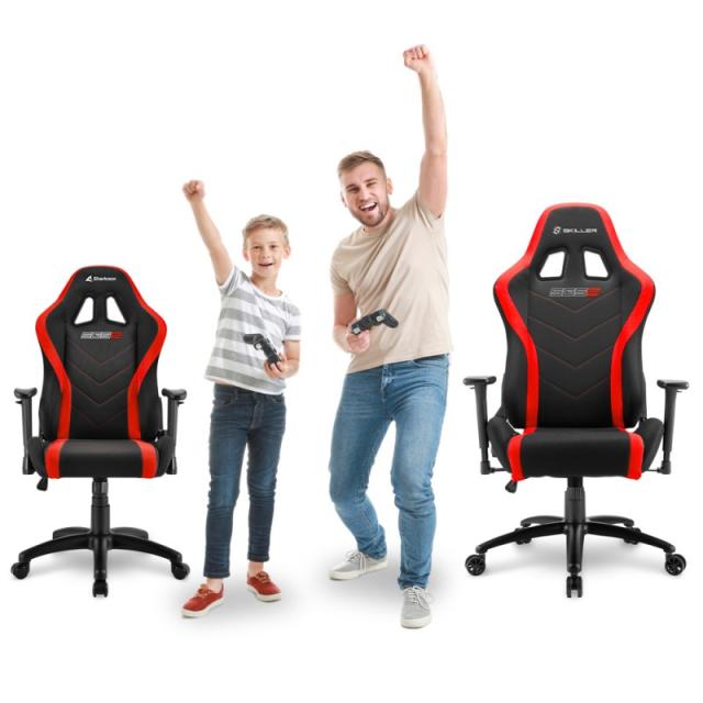 Sharkoon - Skiller SGS2 Jr. Silla para videojuegos universal Asiento acolchado Negro, Rojo