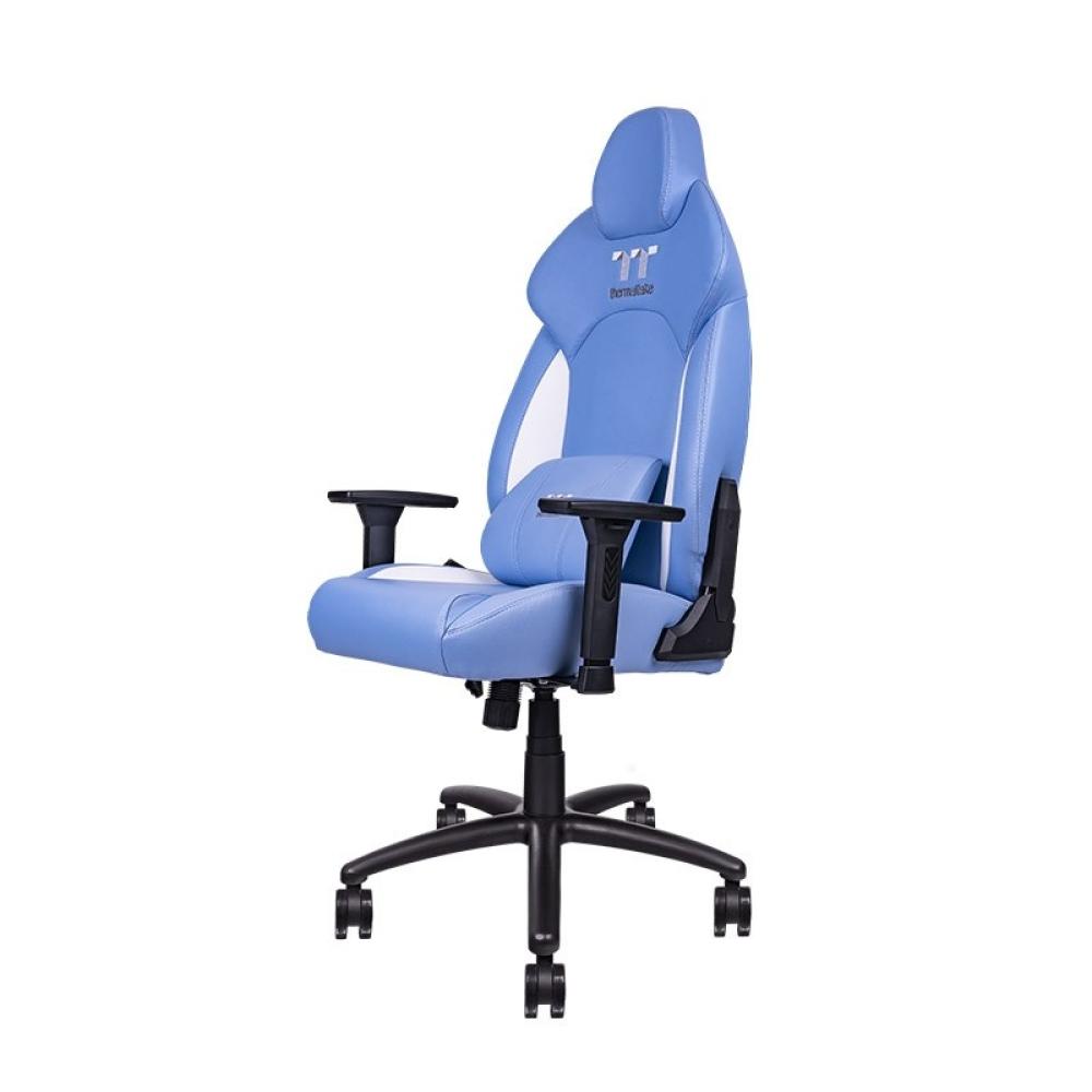 Thermaltake - GGC-VCO-LWLWDS-01 silla para videojuegos Butaca para jugar Asiento acolchado Azul, Blanco
