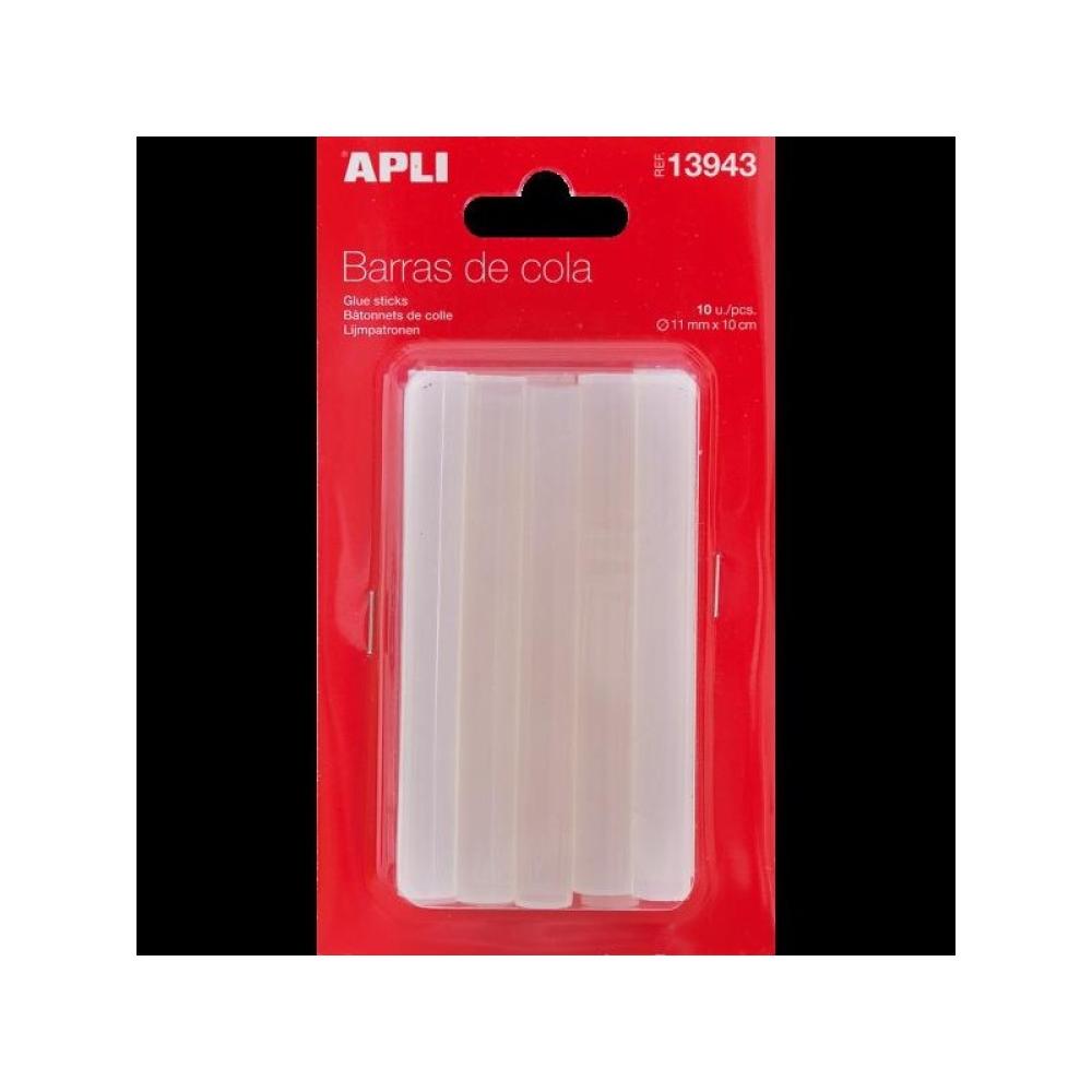 APLI - APLI BARRAS ADHESIVAS PARA PISTOLA DE SILICONA CALIENTE Ø11MM X 10CM 10U