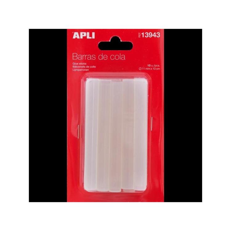 APLI - APLI BARRAS ADHESIVAS PARA PISTOLA DE SILICONA CALIENTE Ø11MM X 10CM 10U