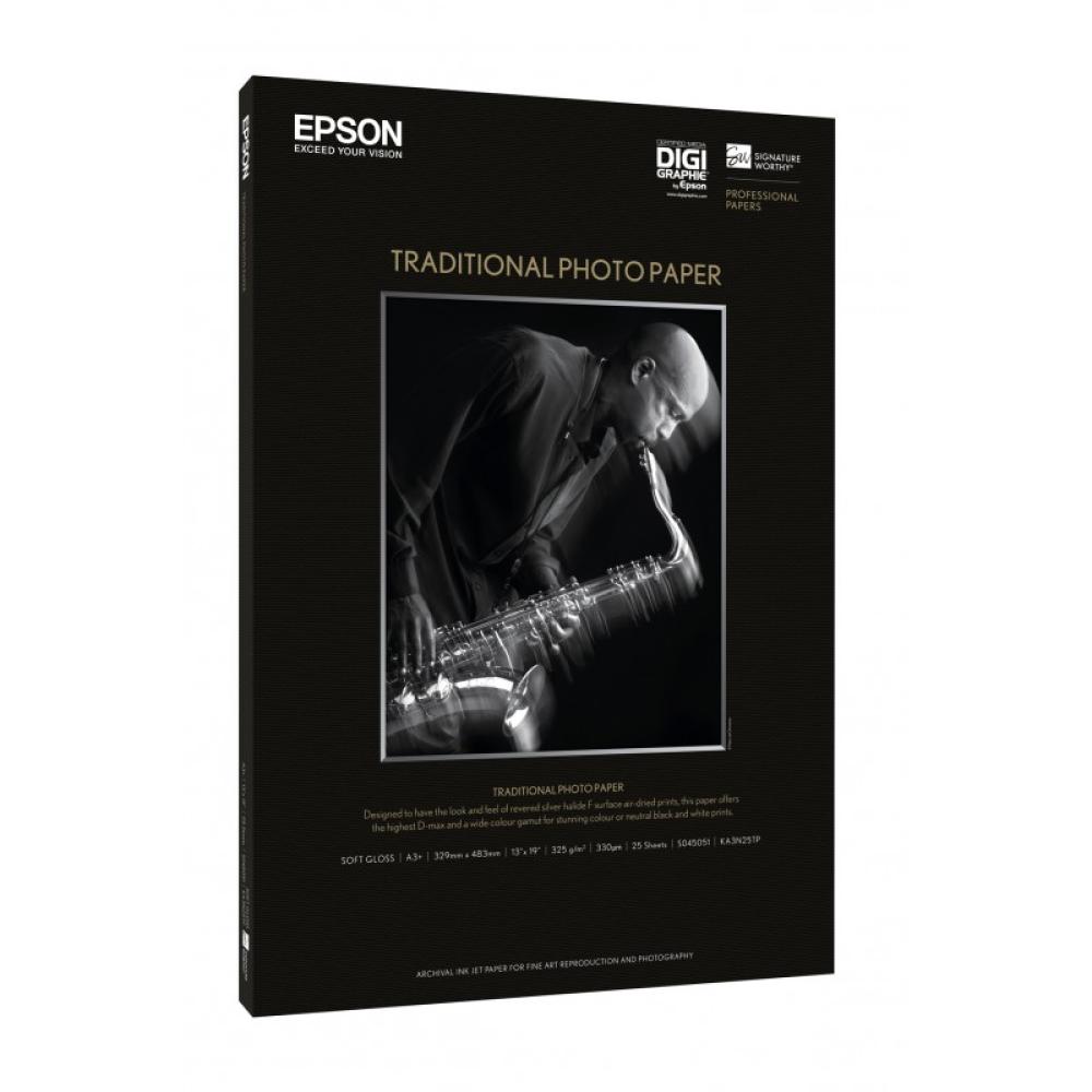 Epson - Traditional Photo Paper, DIN A4, 330 g/m², 25 hojas