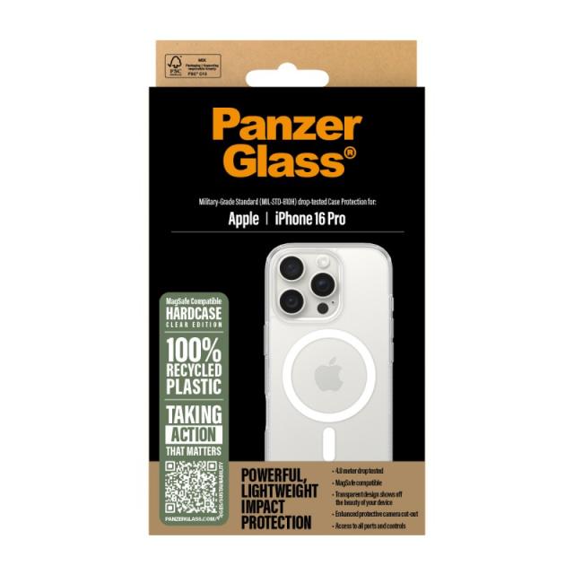 PanzerGlass - HardCase Transparent w. White MagSafe iPhone 16 Pro funda para teléfono móvil Transparente