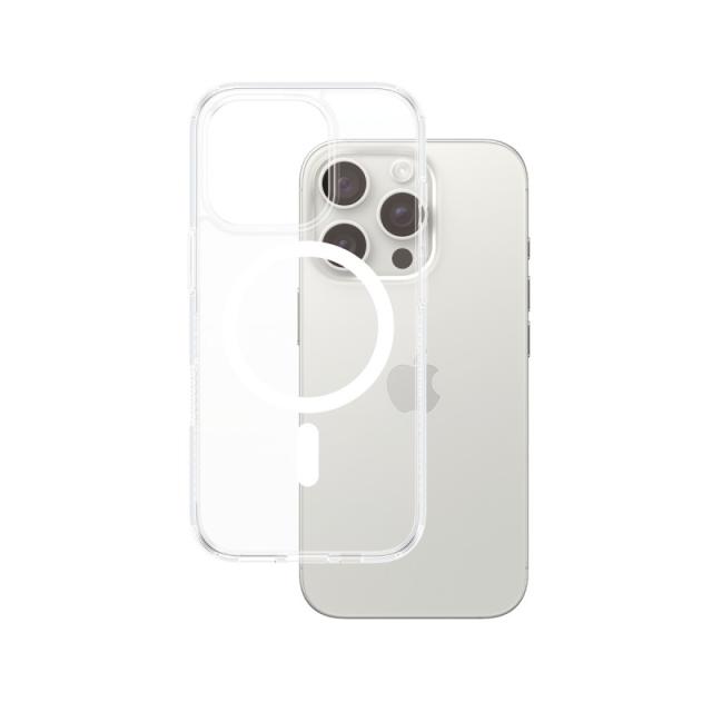PanzerGlass - HardCase Transparent w. White MagSafe iPhone 16 Pro funda para teléfono móvil Transparente
