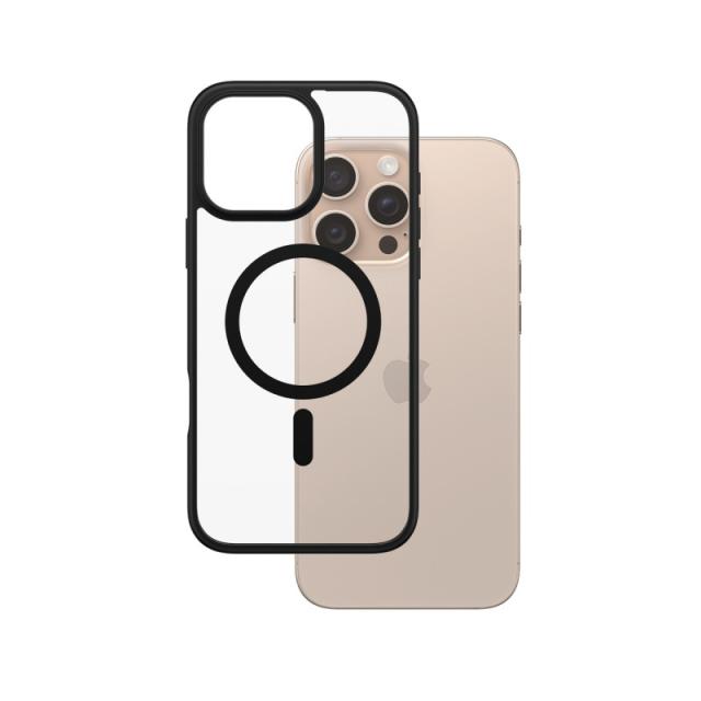 PanzerGlass - HardCase Transparent w. Black MagSafe & Frame iPhone 16 Pro Max funda para teléfono móvil Negro