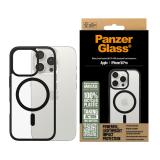 PanzerGlass - HardCase Transparent w. Black MagSafe & Frame iPhone 16 Pro funda para teléfono móvil Negro