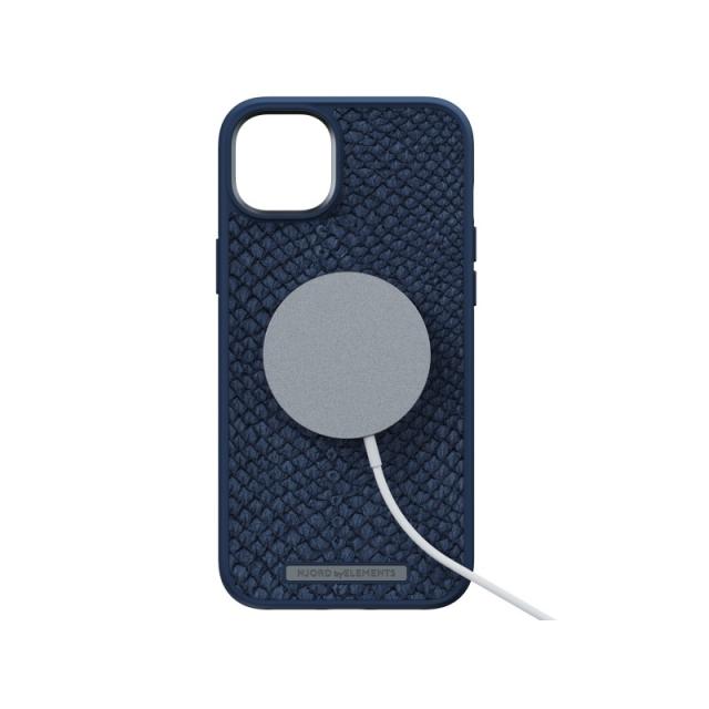 Njord byELEMENTS - Salmon Leather Magsafe Case - iPhone 14 Plus - Blue
