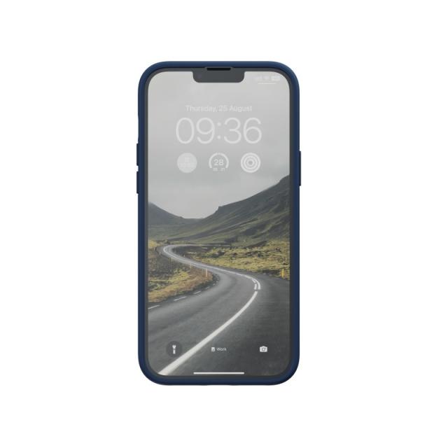 Njord byELEMENTS - Salmon Leather Magsafe Case - iPhone 14 Plus - Blue