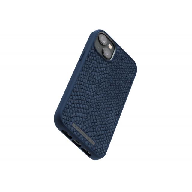 Njord byELEMENTS - Salmon Leather Magsafe Case - iPhone 14 Plus - Blue