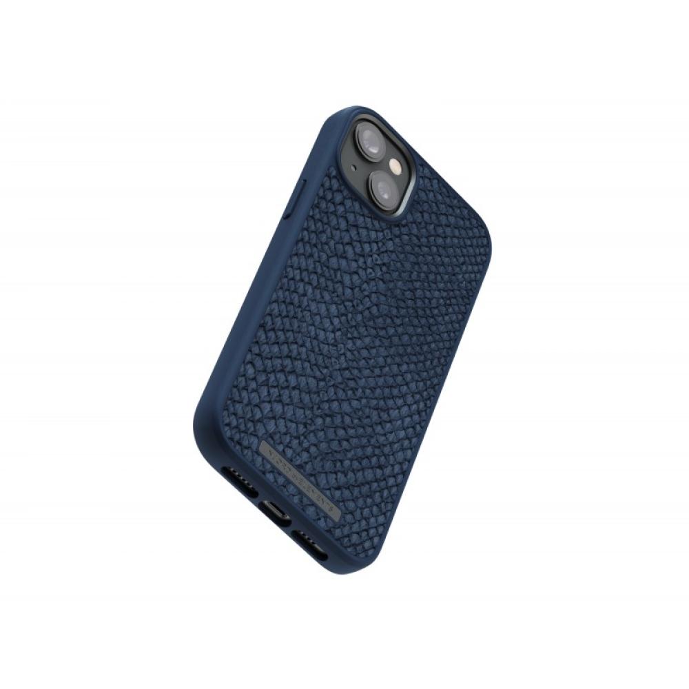 Njord byELEMENTS - Salmon Leather Magsafe Case - iPhone 14 Plus - Blue