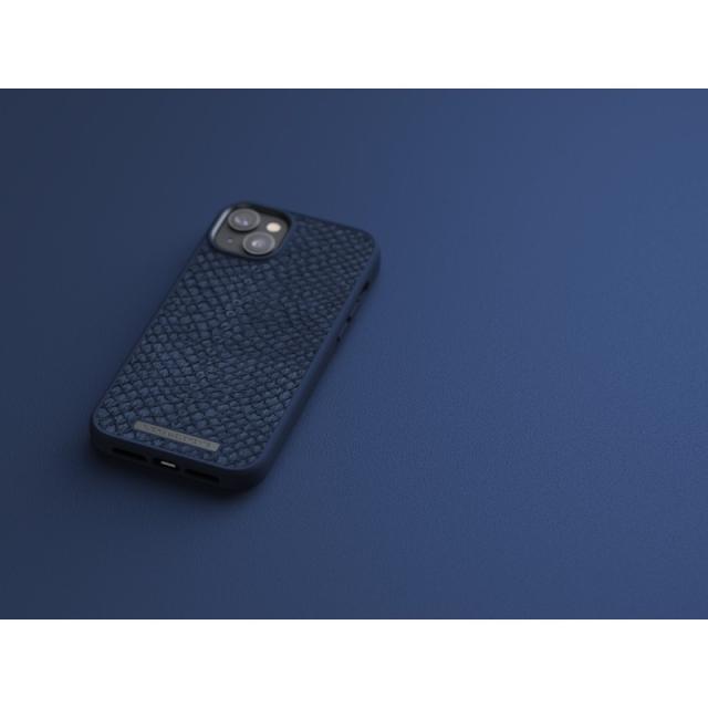 Njord byELEMENTS - Salmon Leather Magsafe Case - iPhone 14 Plus - Blue