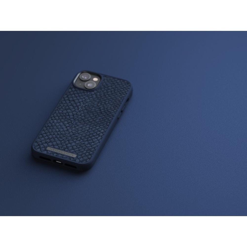 Njord byELEMENTS - Salmon Leather Magsafe Case - iPhone 14 Plus - Blue