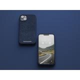 Njord byELEMENTS - Salmon Leather Magsafe Case - iPhone 14 Plus - Blue