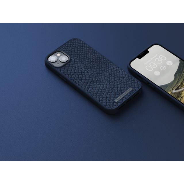 Njord byELEMENTS - Salmon Leather Magsafe Case - iPhone 14 Plus - Blue