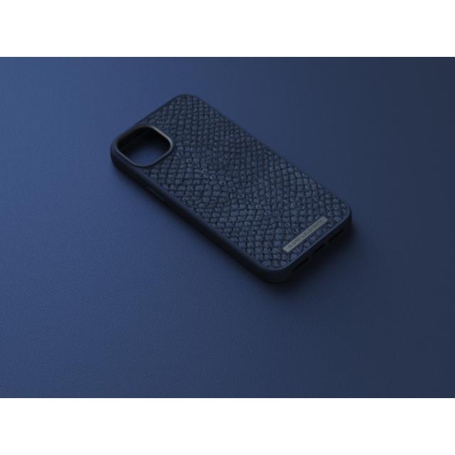 Njord byELEMENTS - Salmon Leather Magsafe Case - iPhone 14 Plus - Blue