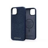 Njord byELEMENTS - Salmon Leather Magsafe Case - iPhone 14 Plus - Blue