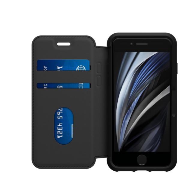 OtterBox - Strada Folio Series para Apple iPhone SE (2nd gen)/8/7, negro
