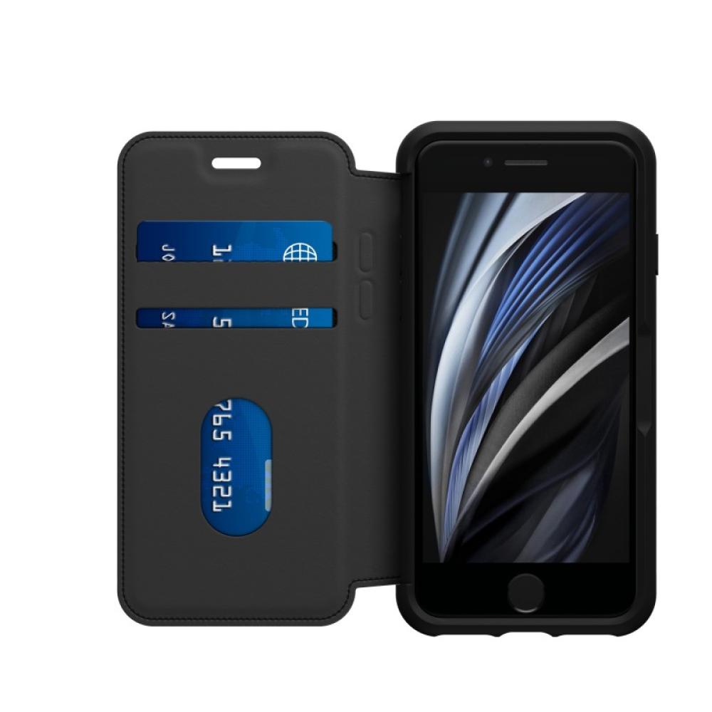 OtterBox - Strada Folio Series para Apple iPhone SE (2nd gen)/8/7, negro