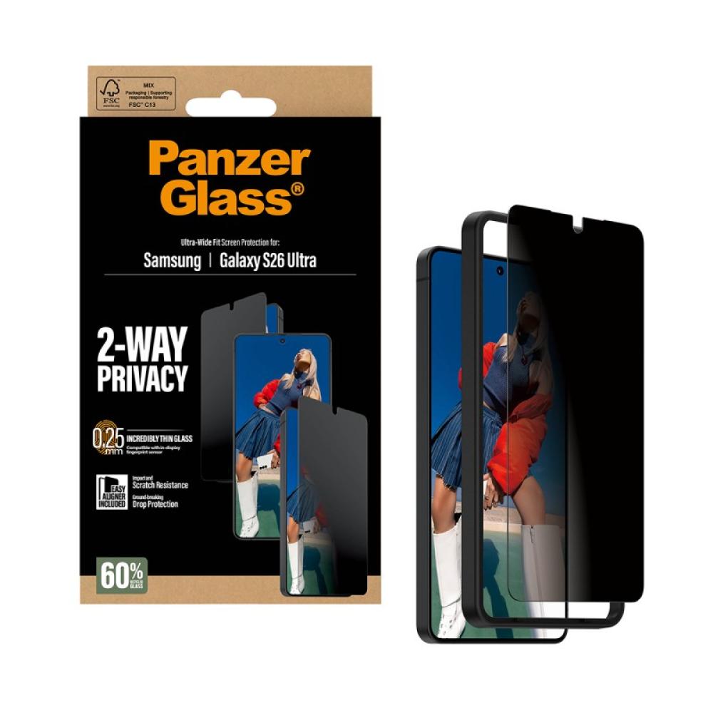 PanzerGlass - 2-Way Privacy Screen Protector Samsung Galaxy S26 Ultra / Ultra-Wide Fit w. EasyAligner Protector de pantalla 1 pi