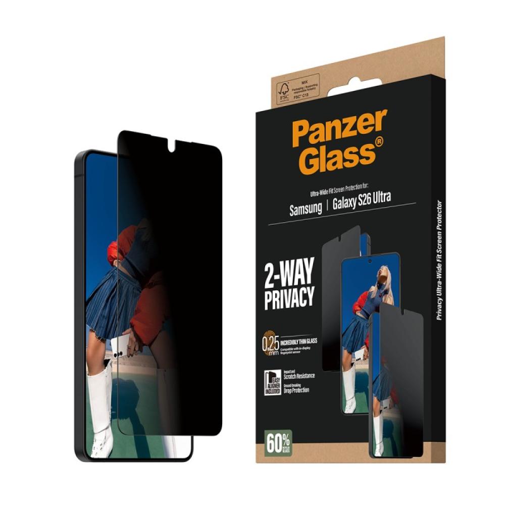 PanzerGlass - 2-Way Privacy Screen Protector Samsung Galaxy S26 Ultra / Ultra-Wide Fit w. EasyAligner Protector de pantalla 1 pi